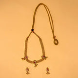 Traditional Gold Plated Necklace With Earing