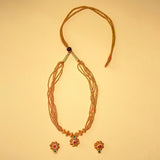 Maharashtrian Saj Ghat Pendant Necklace with Earrings for Weddings