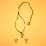 Chand Pipe Thushi Necklace With Pendant With Earing