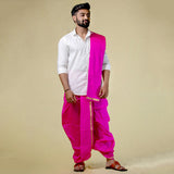 Unstitched Fuchsia Dhoti & Uparna