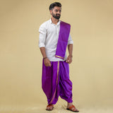 Unstitched Purple Dhoti & Uparna