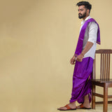 Unstitched Purple Dhoti & Uparna