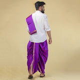 Unstitched Purple Dhoti & Uparna