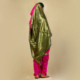 Readymade Fuchsia Nauwari Saree