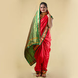 Readymade Orange Nauwari Saree