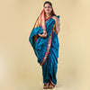 Unstitched Peacock Green Nauwari Saree – Regal Unstitched Fabric