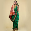 Unstitched Sea Green Nauwari Saree – Premium Tailor-Ready Weave