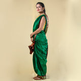 Unstitched Sea Green Nauwari Saree