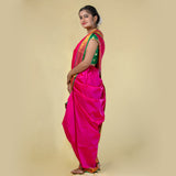 Unstitched Fuchsia Nauvari Saree