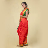 Unstitched Orange Nauvari Saree