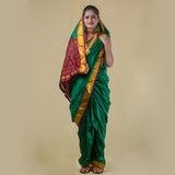 Readymade Sea Green Nauvari Saree