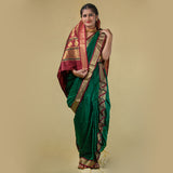 Readymade Green Nauwari Saree by Kalapuri