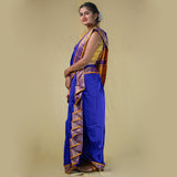 Readymade Ink Blue Nauwari Saree