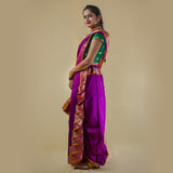 Readymade Magenta Nauwari Saree by Kalapuri