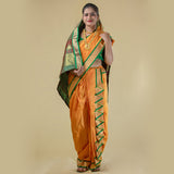 Readymade Mustard Nauwari Saree by Kalapuri