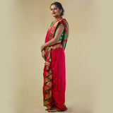 Readymade Red Nauwari Saree by Kalapuri