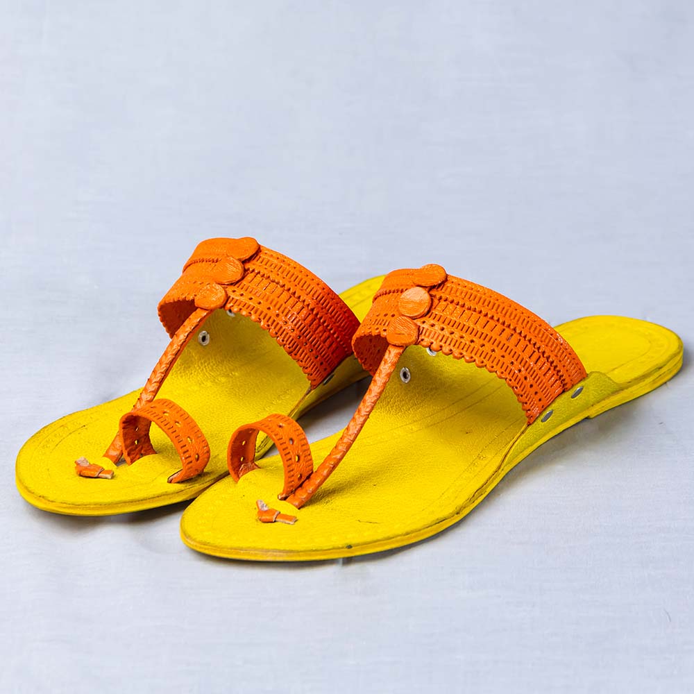 Kolhapuri Footwear Frenzy: Get Funky With Yellow-Orange Colors