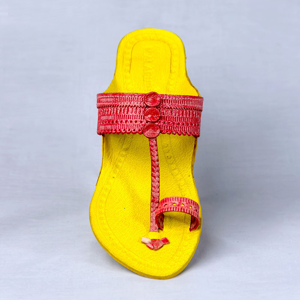 Kolhapuri Footwear Frenzy: Get Funky With Yellow-Red Colors