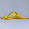 Women's Genuine Leather Kolhapuri Chappal - Floral Delight: Yellow Colored Flower Punch