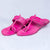 Women's Genuine Leather Kolhapuri Chappal - Artistic Punches & Flower In Pink Color