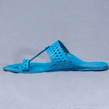 Women's Genuine Leather Kolhapuri Chappal - Blue Punch T-Strand