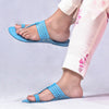 Blue T-Strand Punch – Women’s Colorburst Kolhapuri Chappal