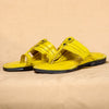 Women's Genuine Leather Kolhapuri Chappal - Classic Yellow Radiance
