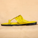 Women's Genuine Leather Kolhapuri Chappal - Classic Yellow Radiance