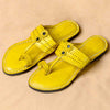 Women's Genuine Leather Kolhapuri Chappal - Classic Yellow Radiance