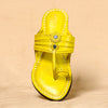 Women's Genuine Leather Kolhapuri Chappal - Classic Yellow Radiance
