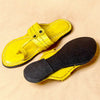 Women's Genuine Leather Kolhapuri Chappal - Classic Yellow Radiance