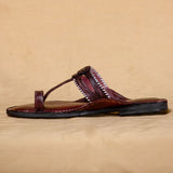 Women's Genuine Leather Kolhapuri Chappal - Radiant Plum Kolhapuri Charm