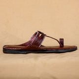 Women's Genuine Leather Kolhapuri Chappal - Radiant Plum Kolhapuri Charm