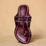 Women's Genuine Leather Kolhapuri Chappal - Radiant Plum Kolhapuri Charm