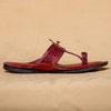 Women's Genuine Leather Kolhapuri Chappal - Classic Red Spectrum