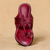 Women's Genuine Leather Kolhapuri Chappal - Classic Red Spectrum