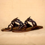 Women's Genuine Leather Kolhapuri Chappal - Brown Dodge Rustic Charm