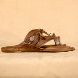 Women's Genuine Leather Kolhapuri Chappal - Wooden Brown Color : Timless Beauty