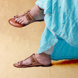 Women's Glimmering fusion Kolhapuri Chappal Handcrafted Sandal for women and girls