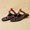 Glimmering Fusion – Black & Bronze Women’s Kolhapuri Chappal