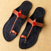 Glimmering Fusion – Black & Bronze Women’s Kolhapuri Chappal