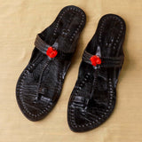 Women's Genuine Leather Kolhapuri Chappal - Black