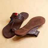 Women's Genuine Leather Kolhapuri Chappal - brown dodge