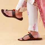 Women's Genuine Leather Kolhapuri Chappal - brown dodge