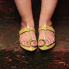 Women’s 3 Veni Wali Kolhapuri green leather chappal handmade
