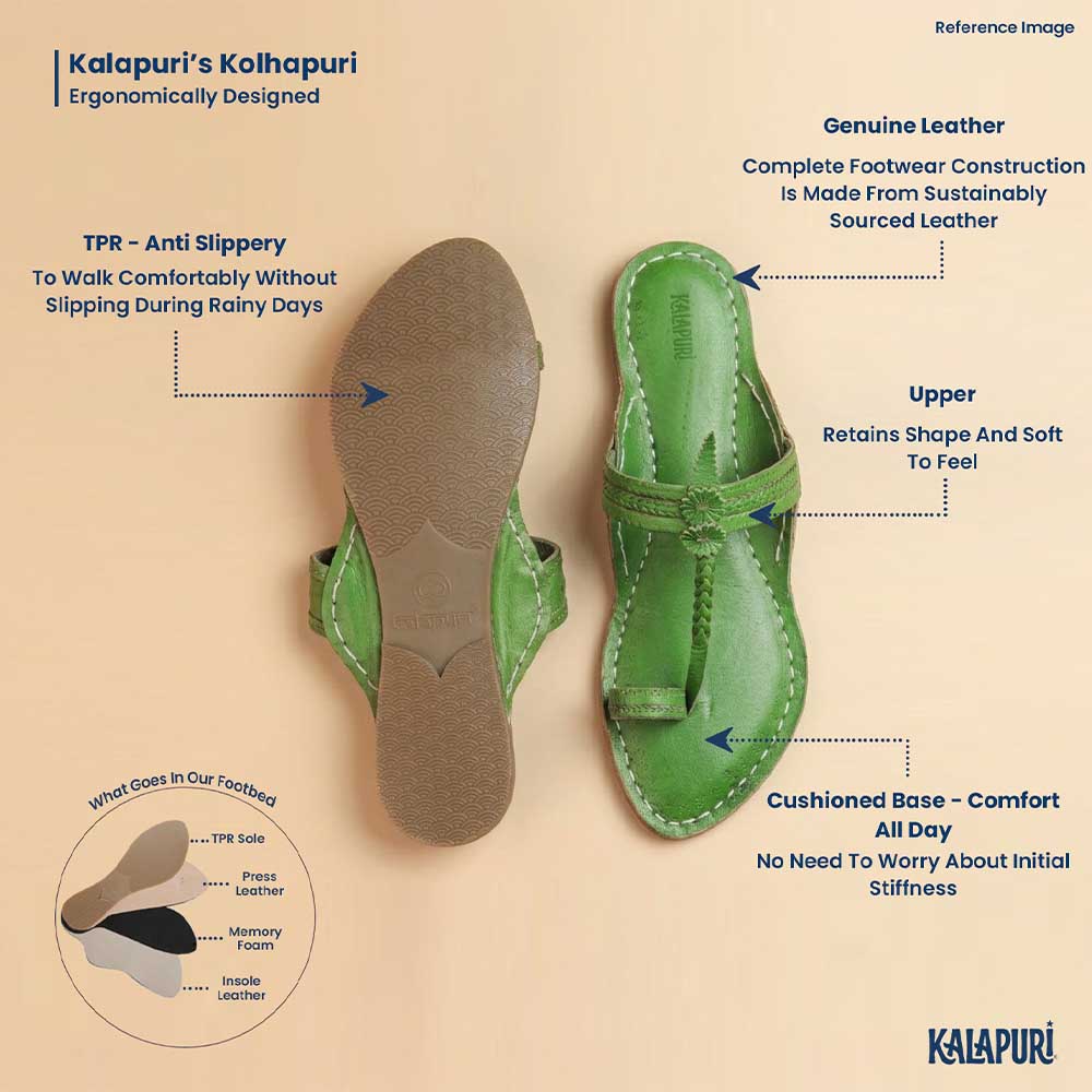 3 Veni Wali green Kolhapuri chappal for women – view 9