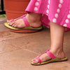 Women’s 3 Veni Wali Kolhapuri pink sandal handmade