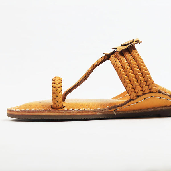 Braided Orange Floral – Women’s Colorburst Kolhapuri Chappal