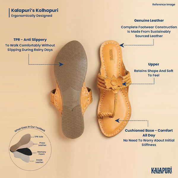 Braided Orange Floral – Women’s Colorburst Kolhapuri Chappal