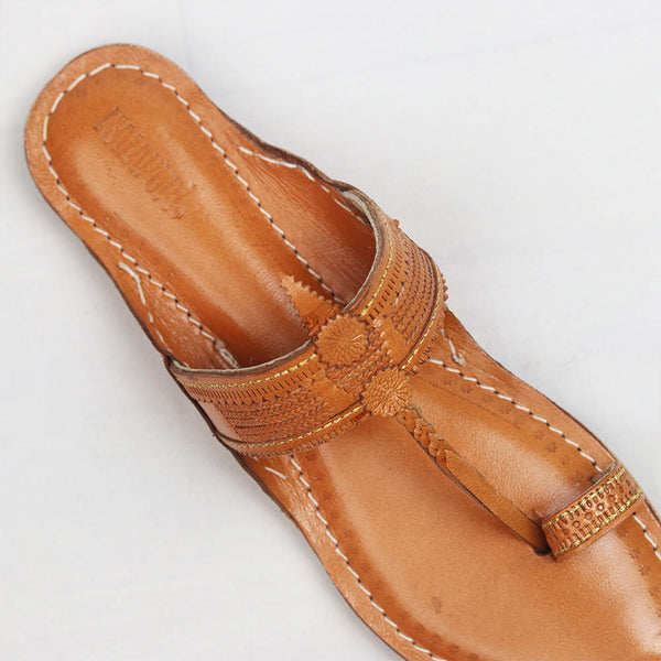 Earthy Brown Bliss – Women’s Spectrum Classic Kolhapuri Chappal